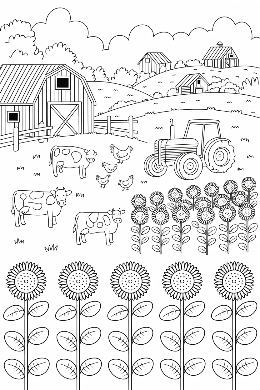 farm life coloring pages free printable