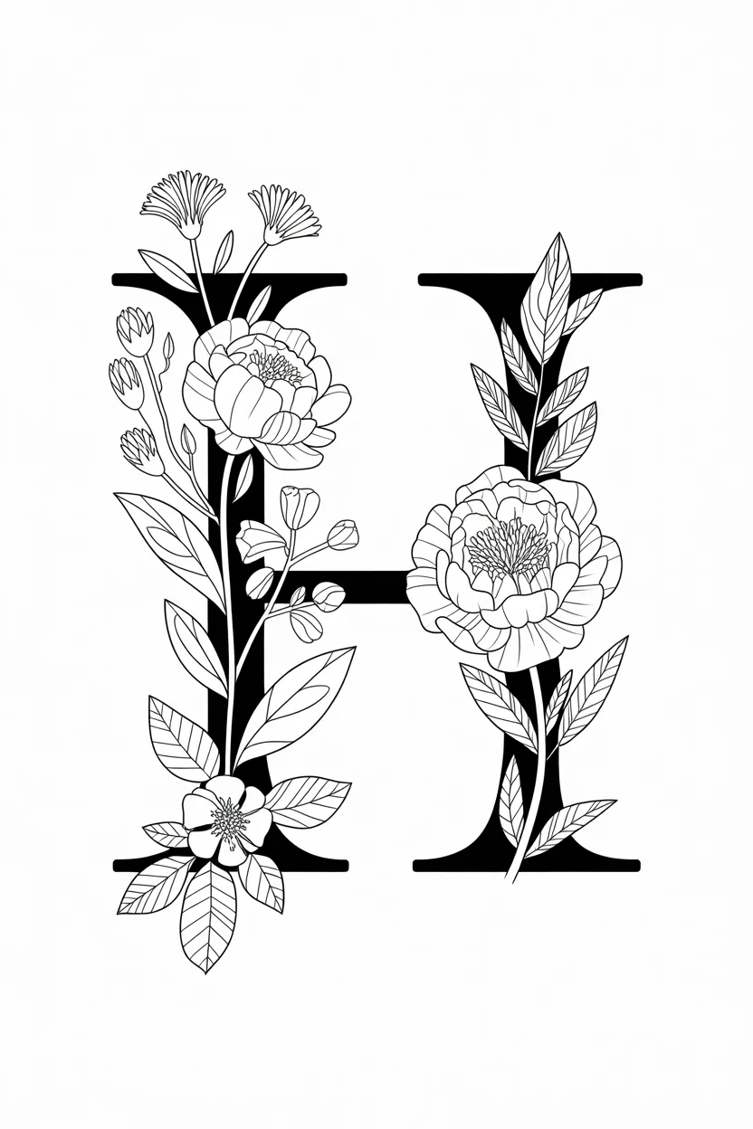 Alphabet Letter H Coloring Pages Free Printable