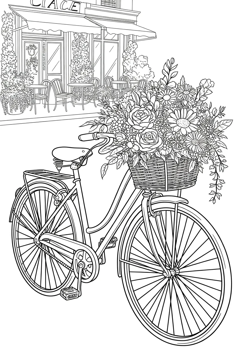 vintage bicycle coloring pages free printable