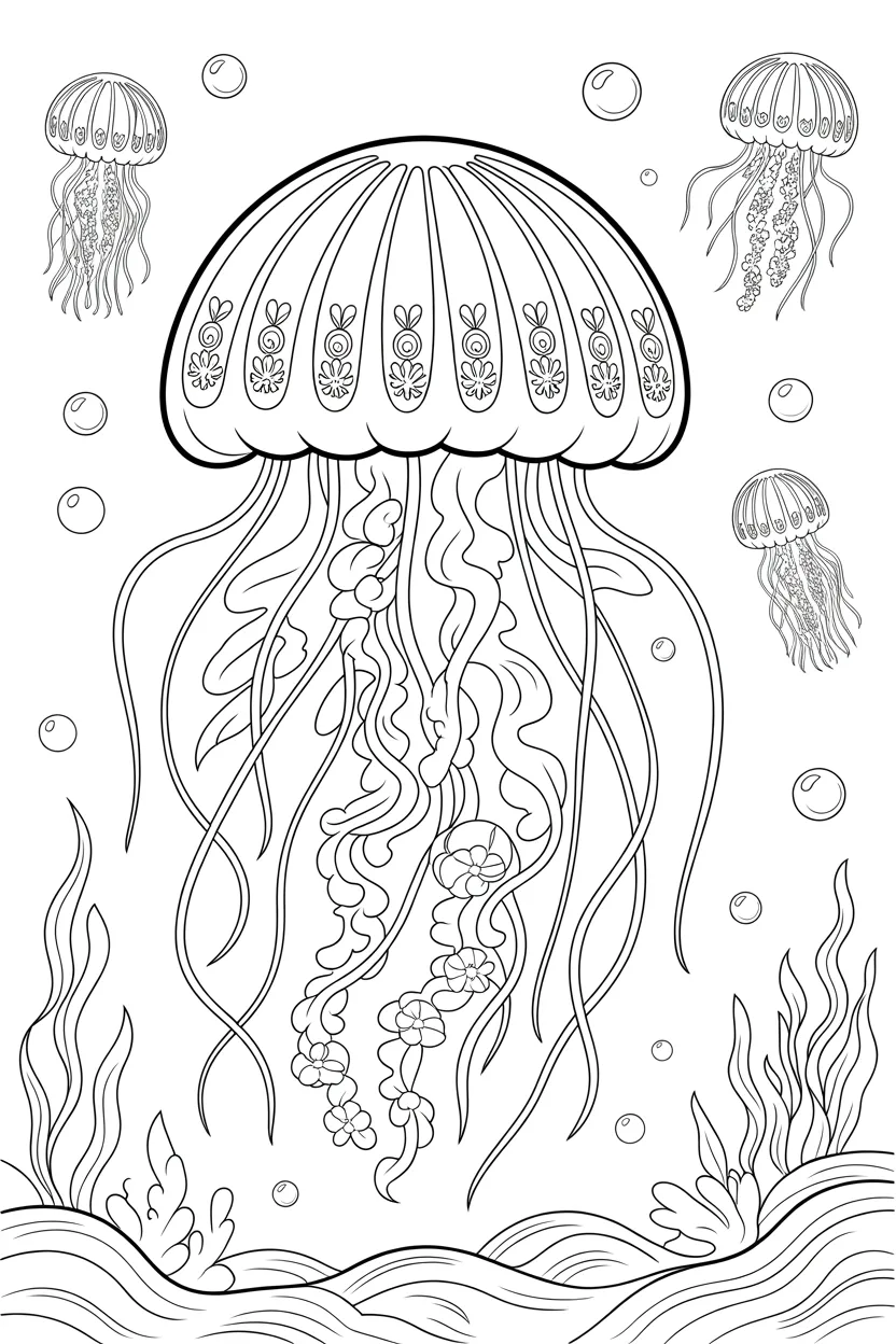 Jelly Fish coloring pages