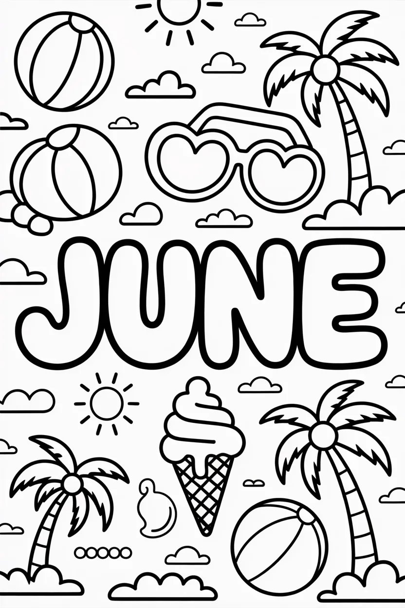 cute june month coloring pages free printable