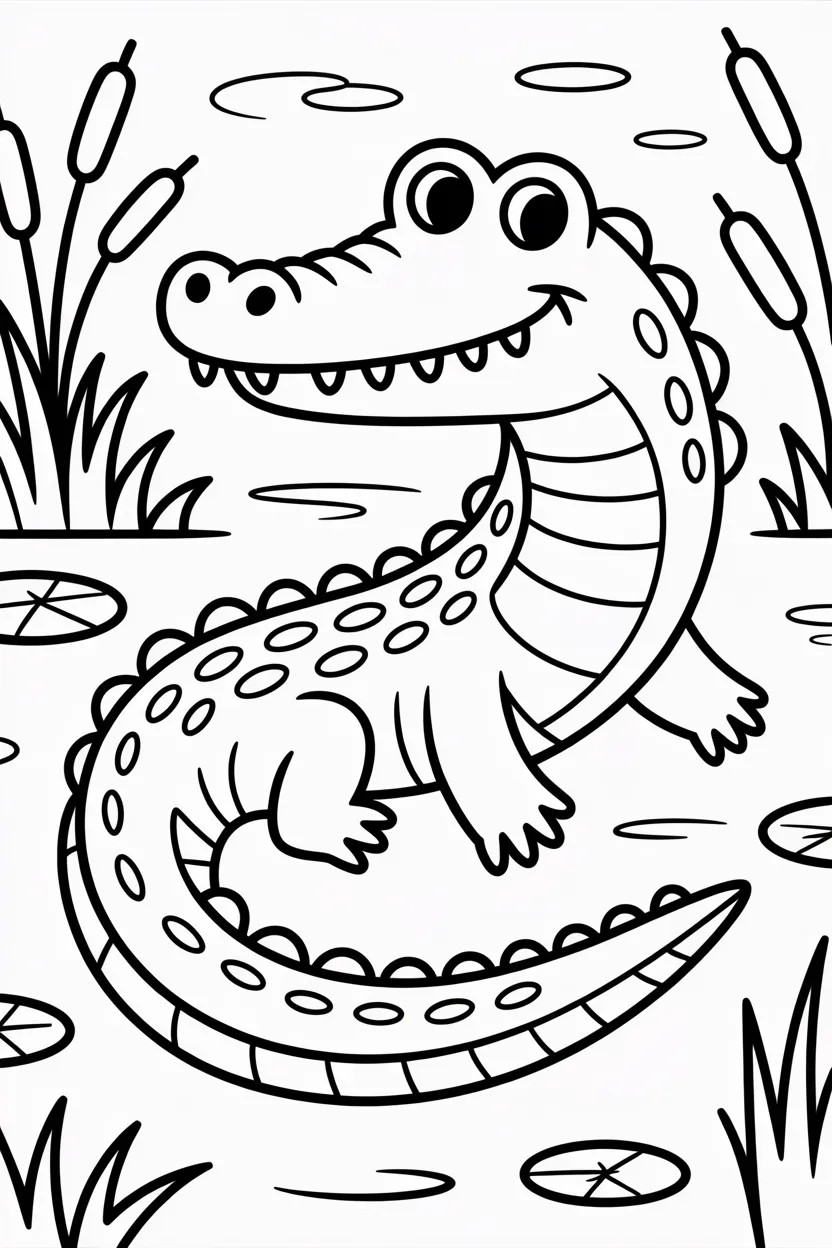 5 Crocodile coloring pages free printable