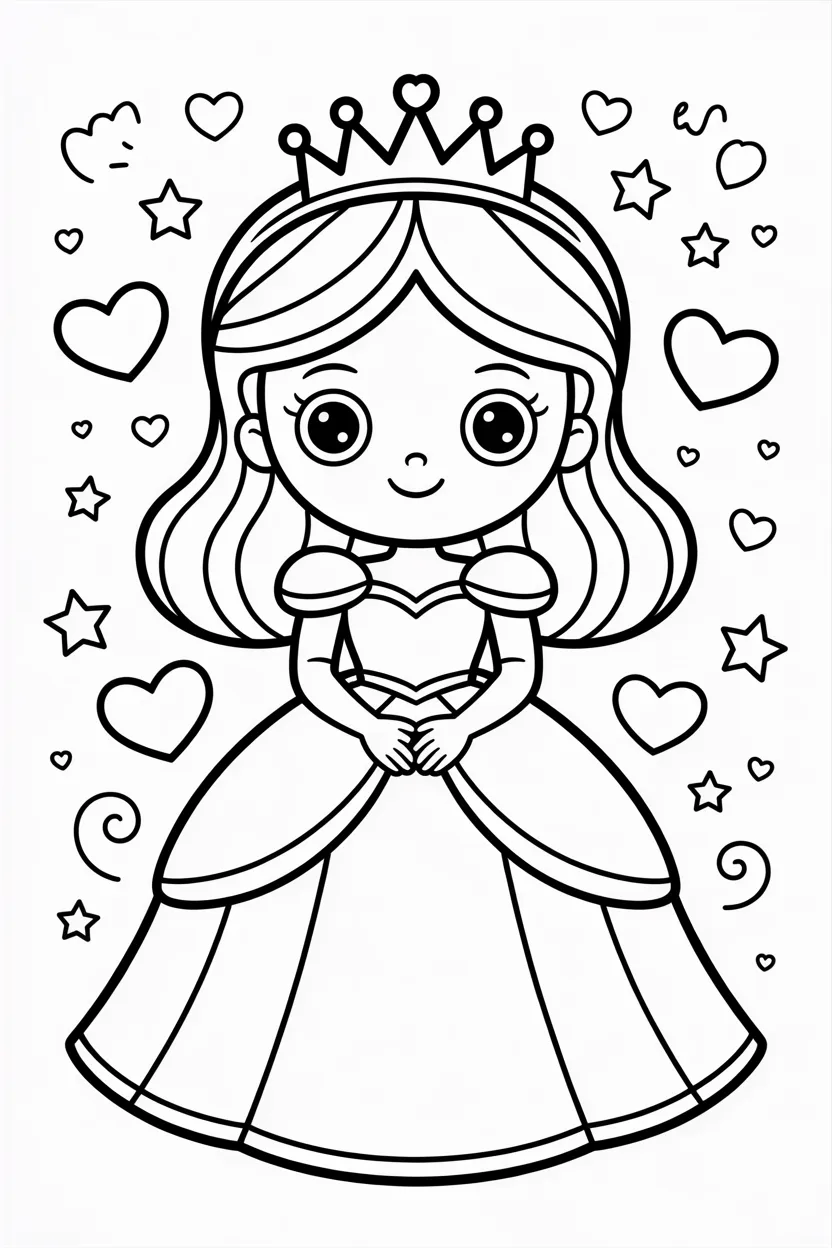 5 cartoon princess coloring pages free printable