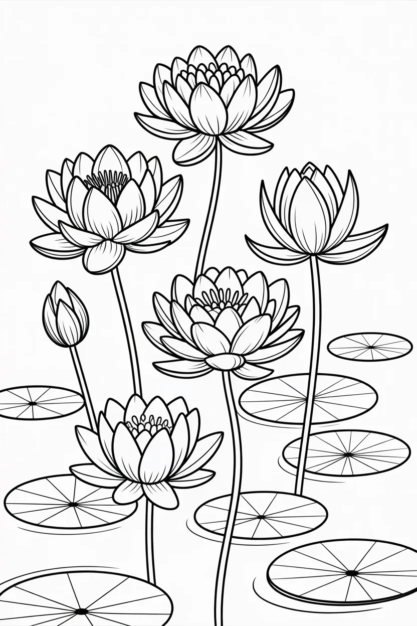 Lotus flowers coloring pages free printable