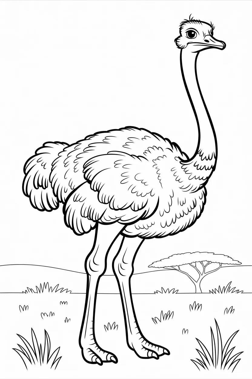 5 Ostrich coloring pages free printable