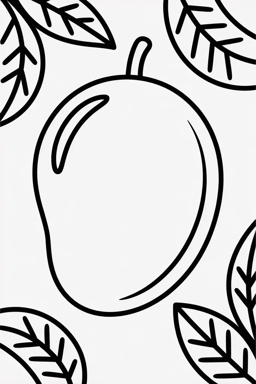 5 Mango coloring pages free printable