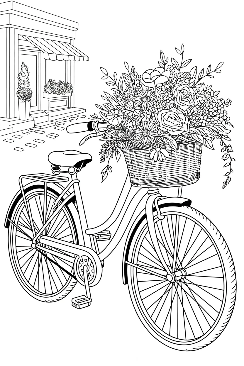 vintage bicycle coloring pages free printable