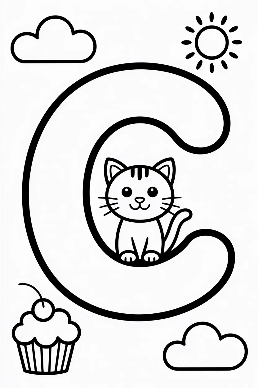 Letter C coloring pages free printable