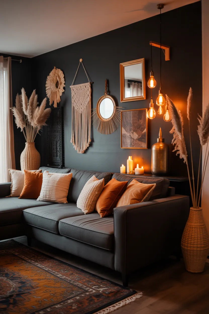 Dark Boho Living Room Ideas