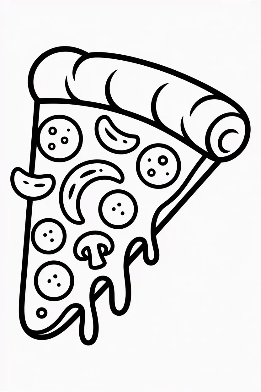 5 Pizza coloring pages free printable