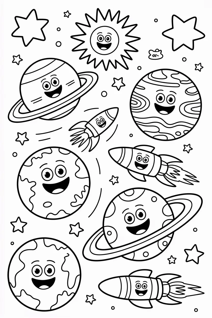 5 Solar system coloring pages free printable