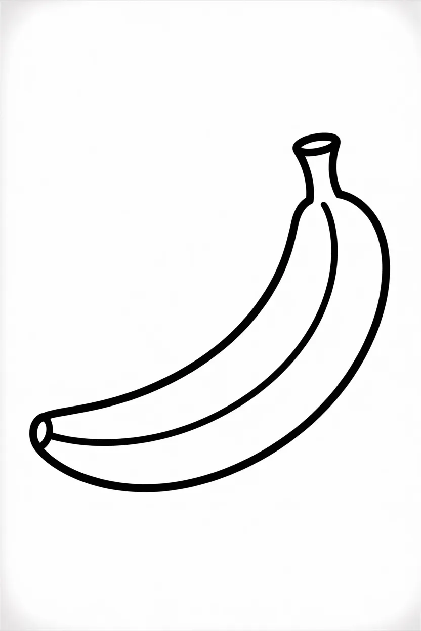 5 Banana coloring pages free printable for kids