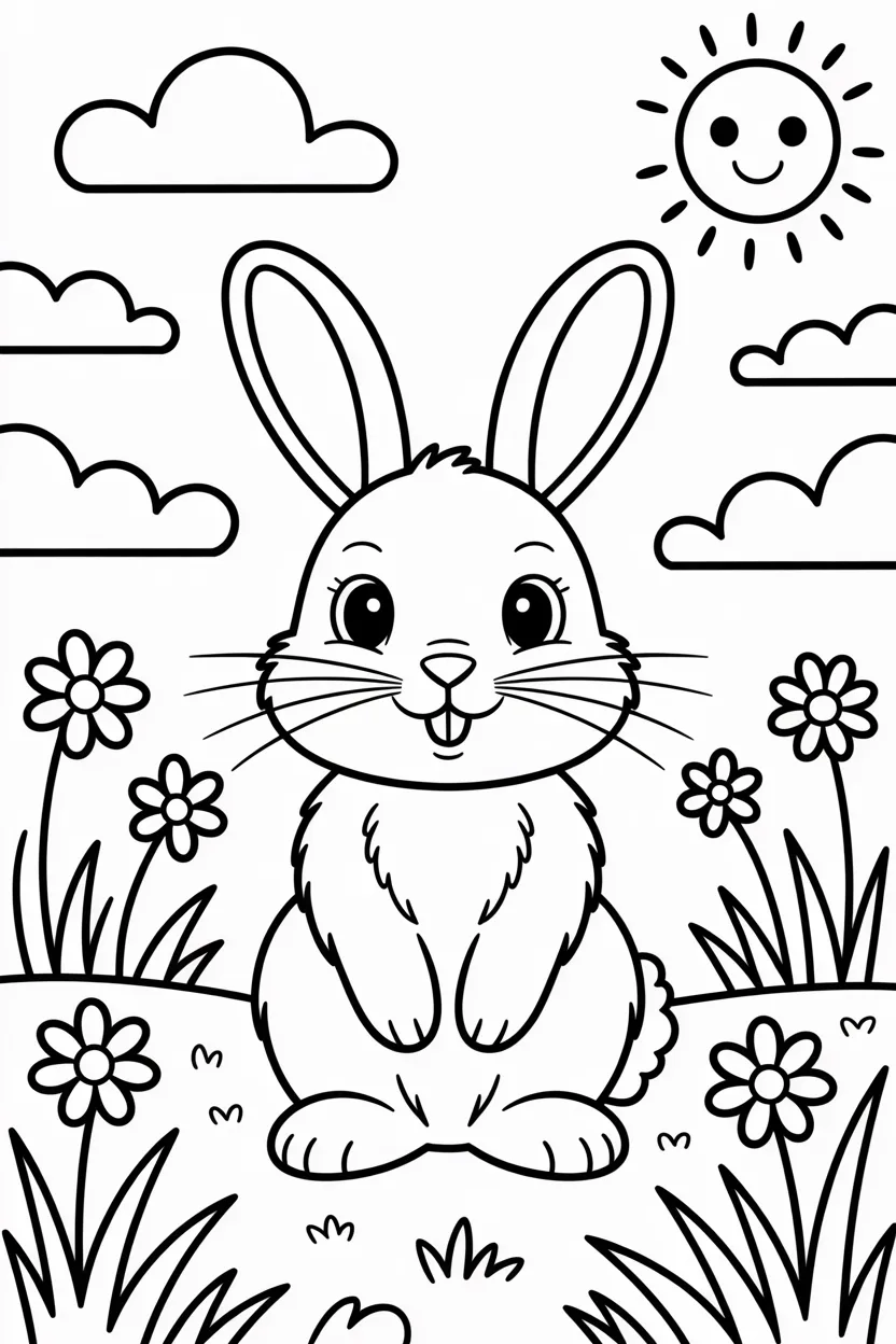cute rabbit coloring pages free printable