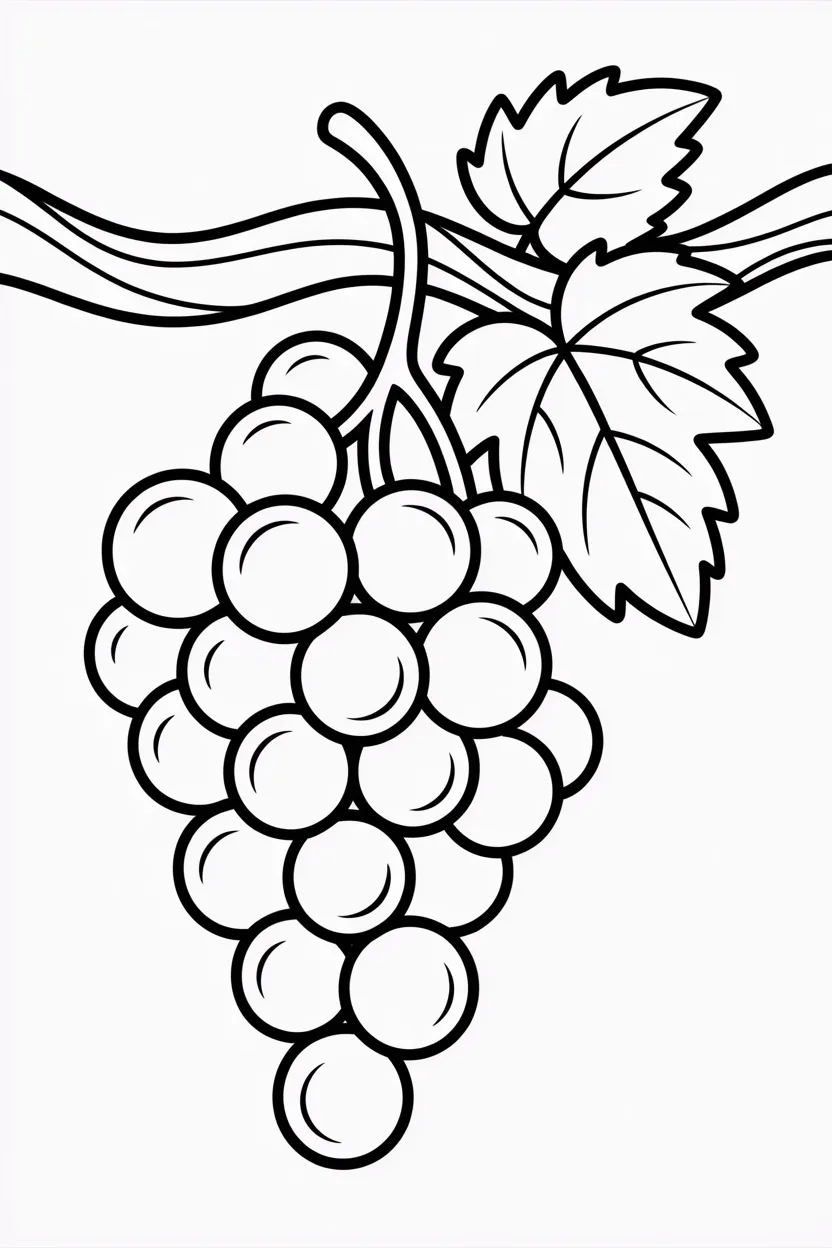 5 Grapes coloring pages free printable