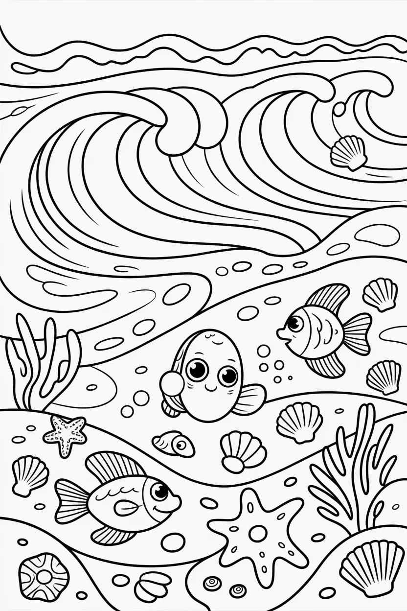 Ocean waves coloring pages