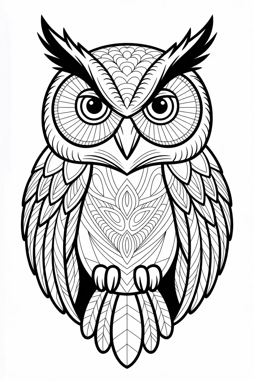 Owl Mandala coloring pages 