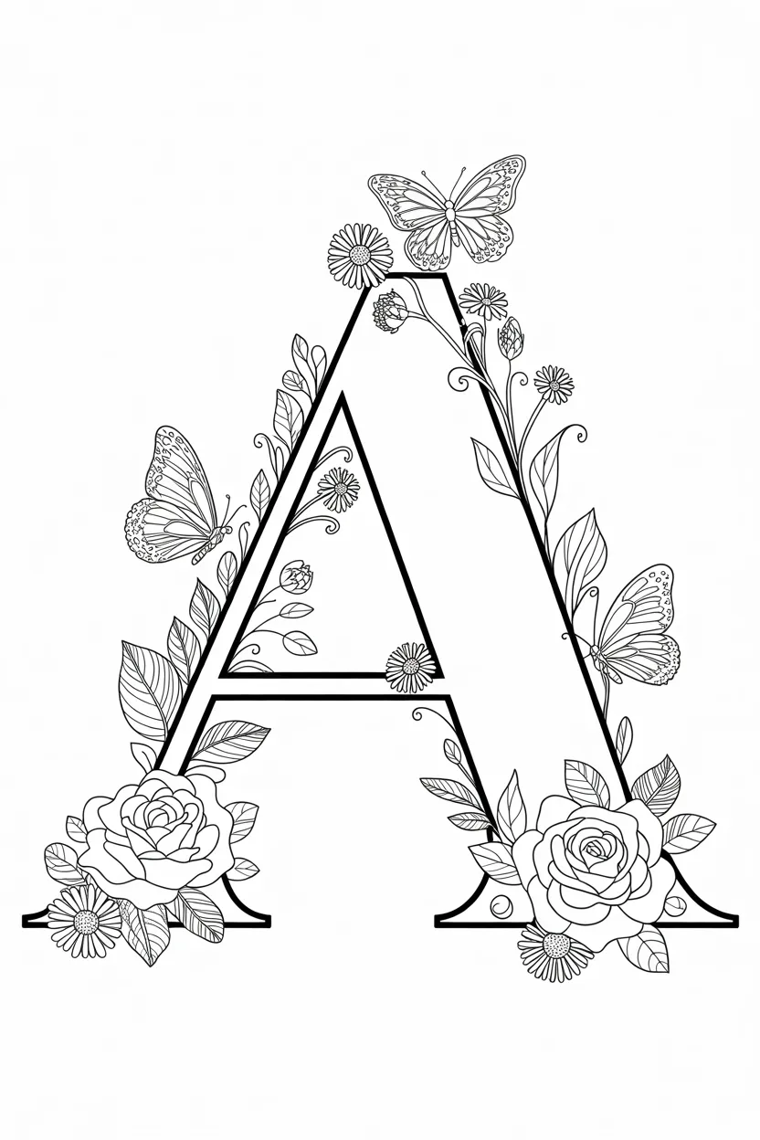 alphabet letter A coloring pages free printable