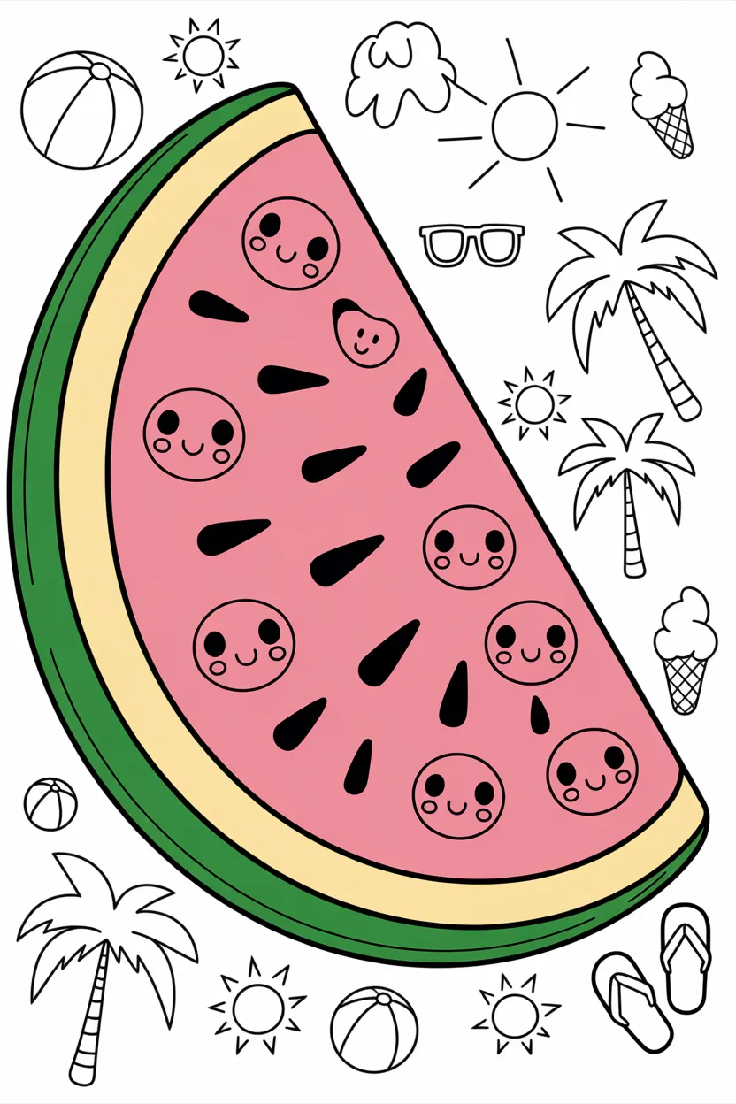 watermelon coloring pages free printable