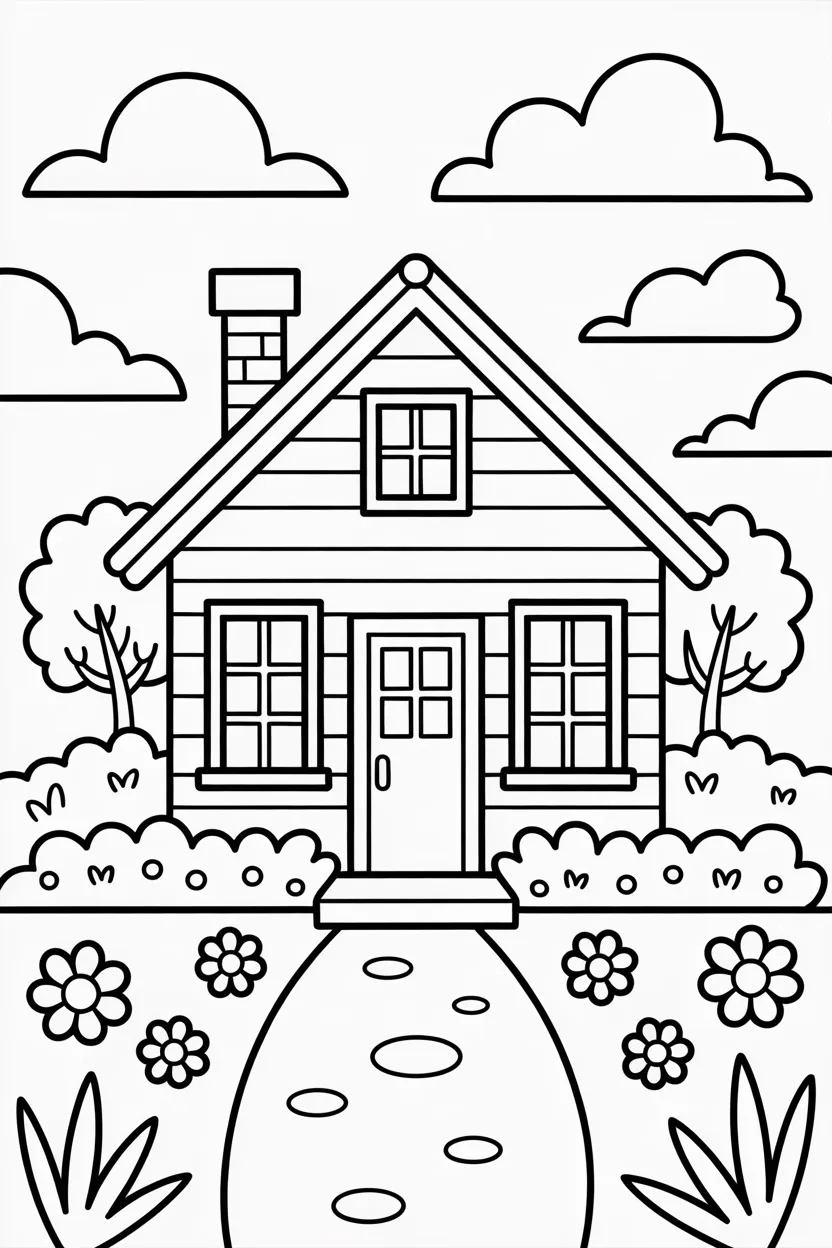 Cozy cottage house coloring pages