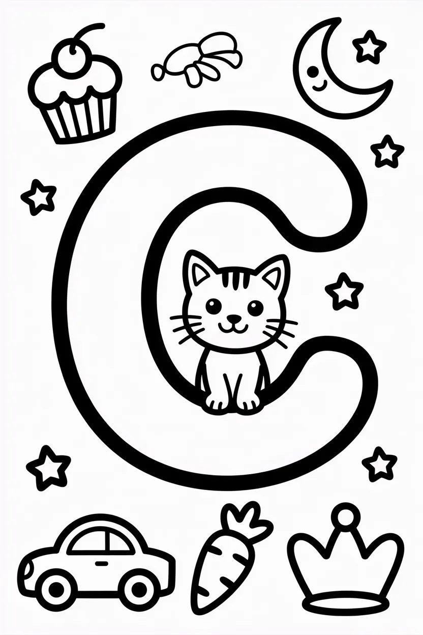 Letter C coloring pages free printable