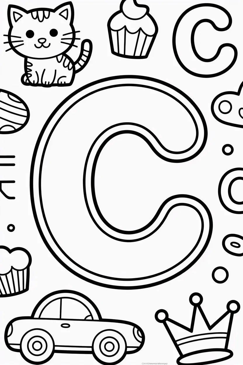 5 Alphabet Letter C Coloring Pages 