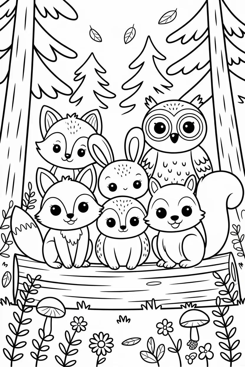 5 forest animals coloring pages free printable