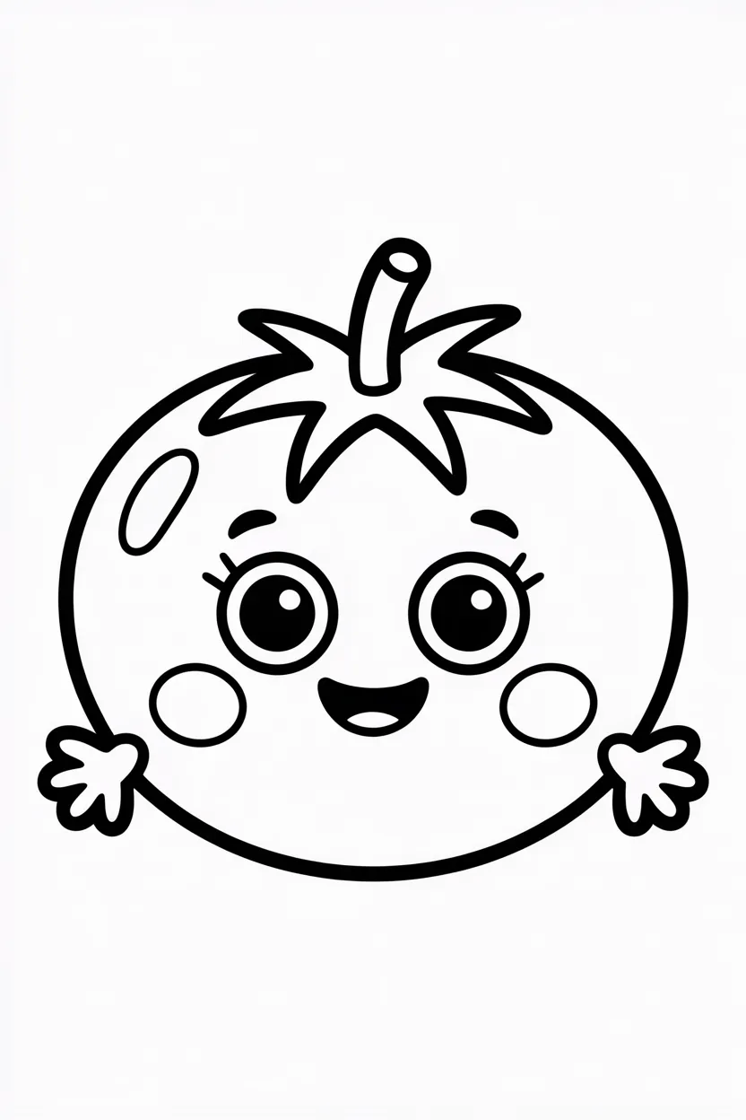 5 Cute Tomato coloring pages free printable