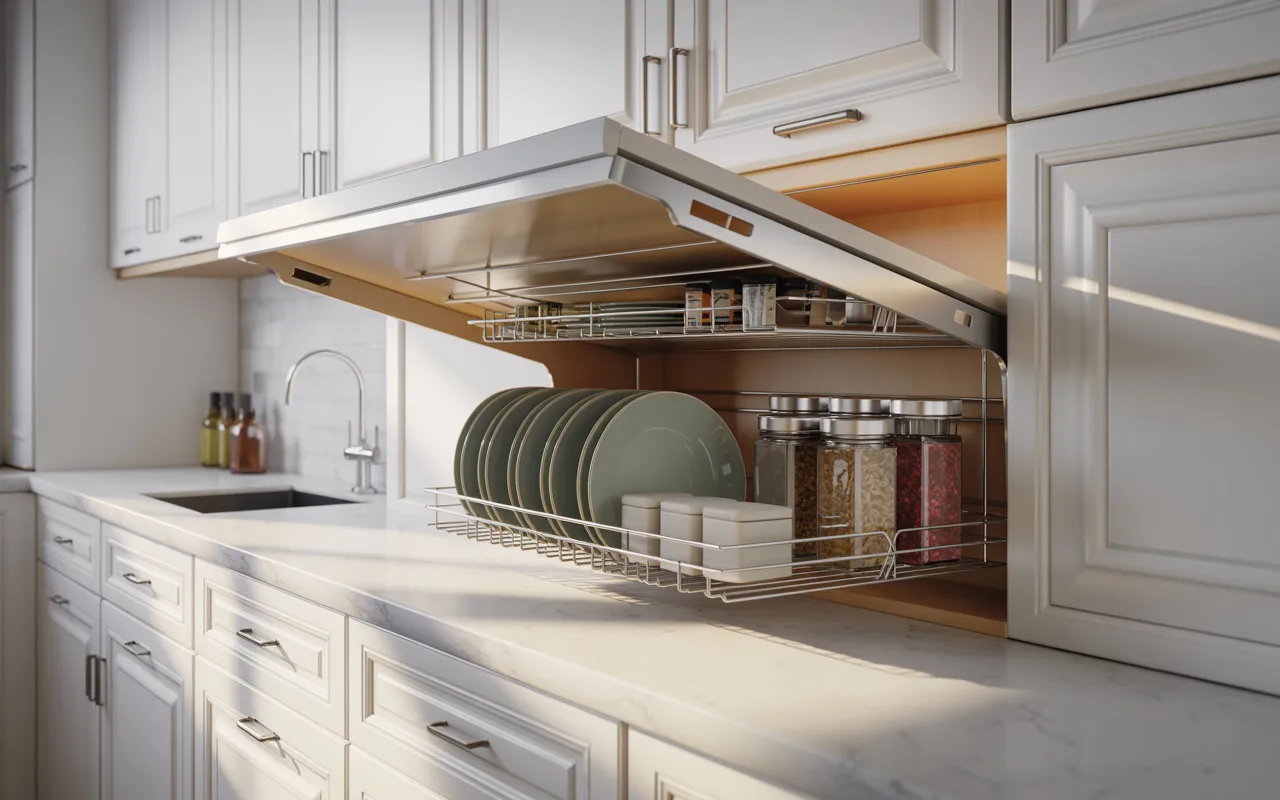 How Do Pull-Down Under-Cabinet Racks Work?