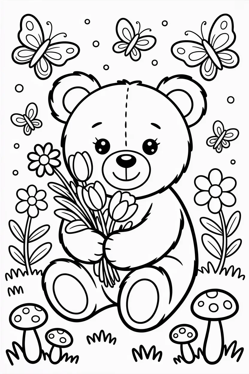 cute bear coloring pages free printable
