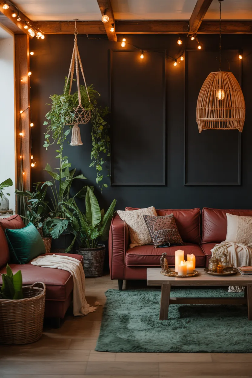 Dark Boho Living Room Ideas