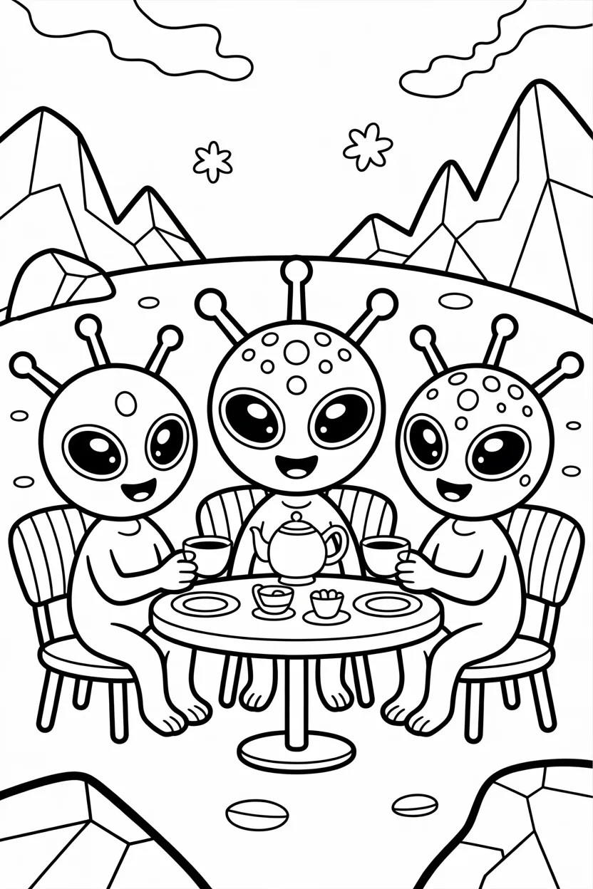Cute Aliens coloring pages