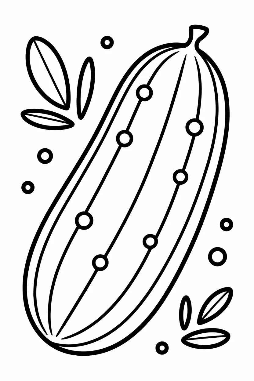 5 Cucumber coloring pages free printable