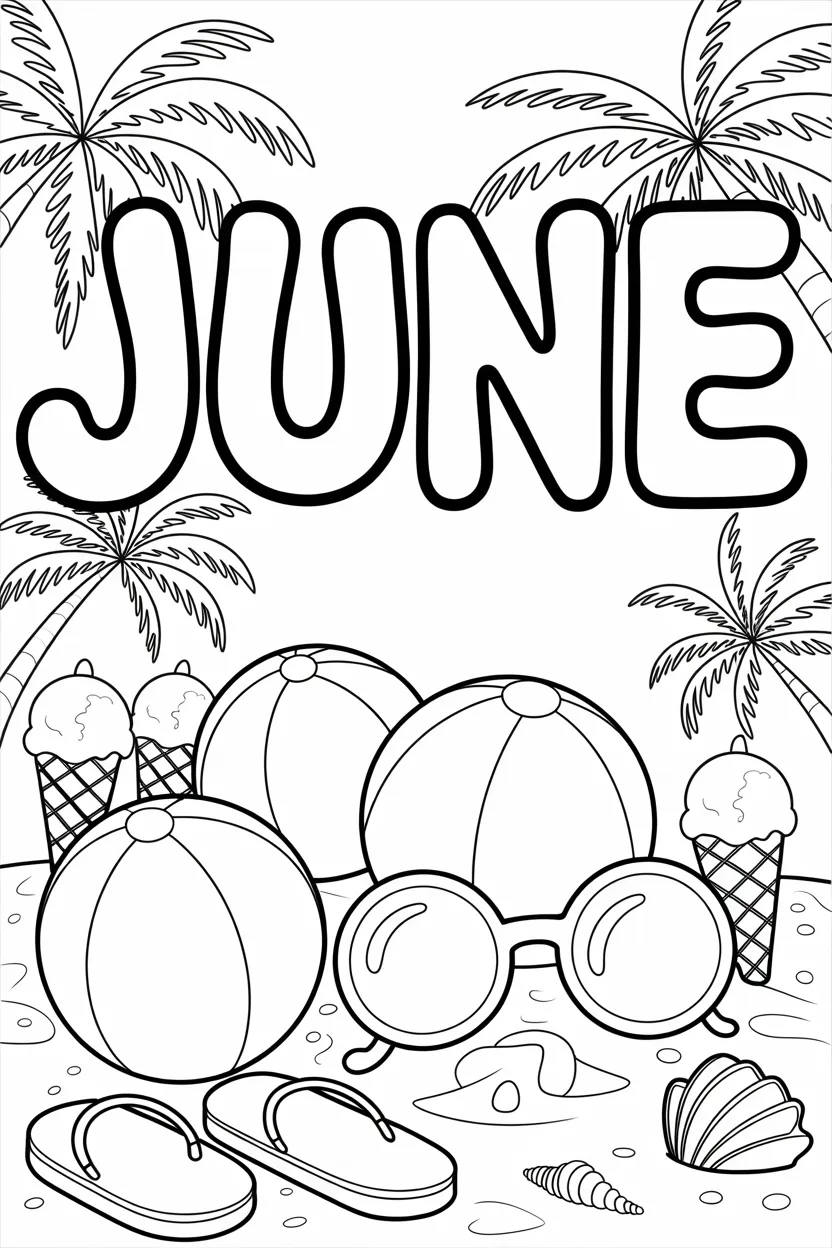 cute june month coloring pages free printable
