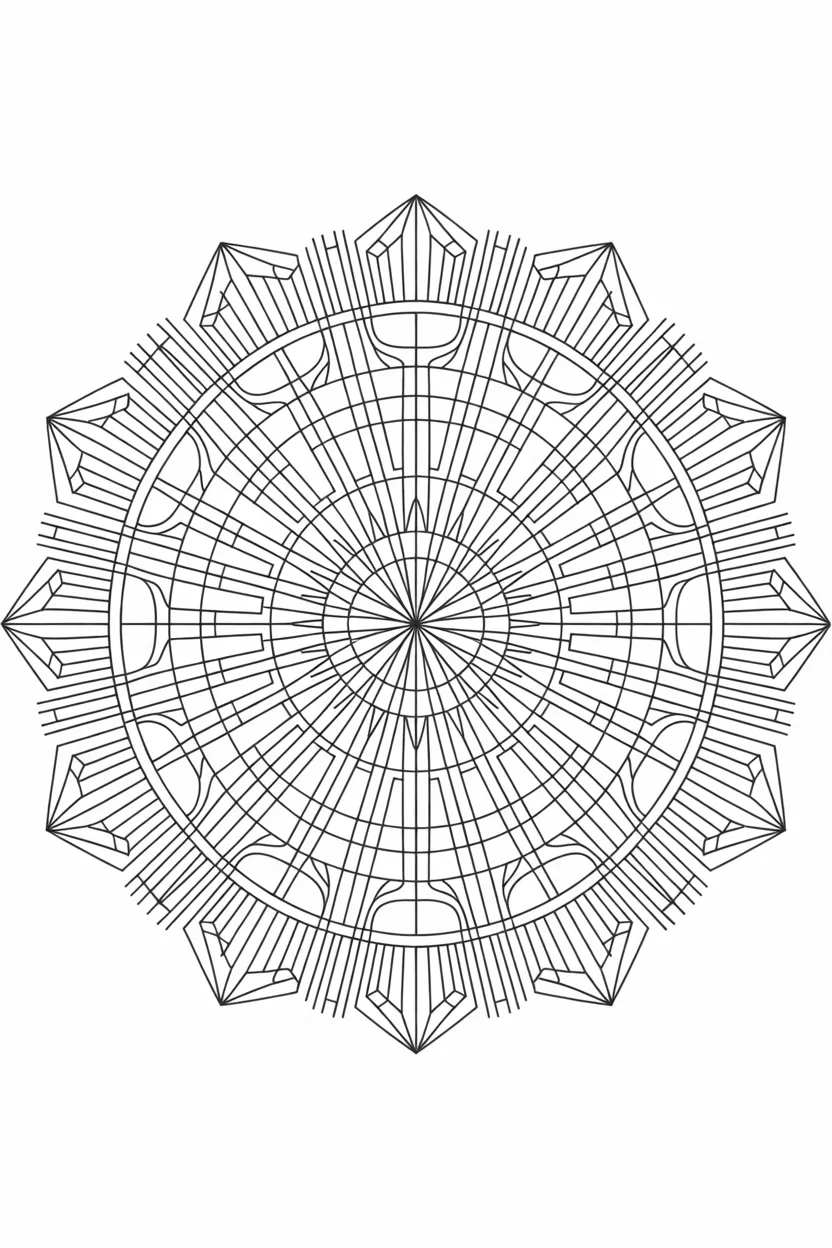 Geometric Mandala coloring pages