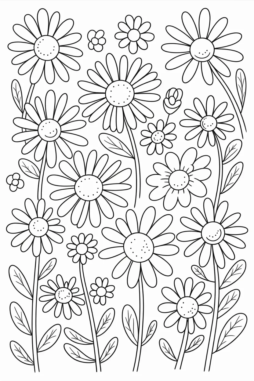 Daisy flowers coloring pages free printable