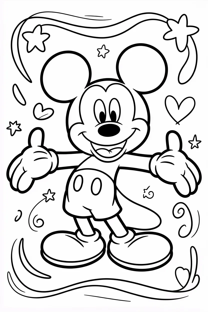 4 Mickey Mouse coloring pages free printable