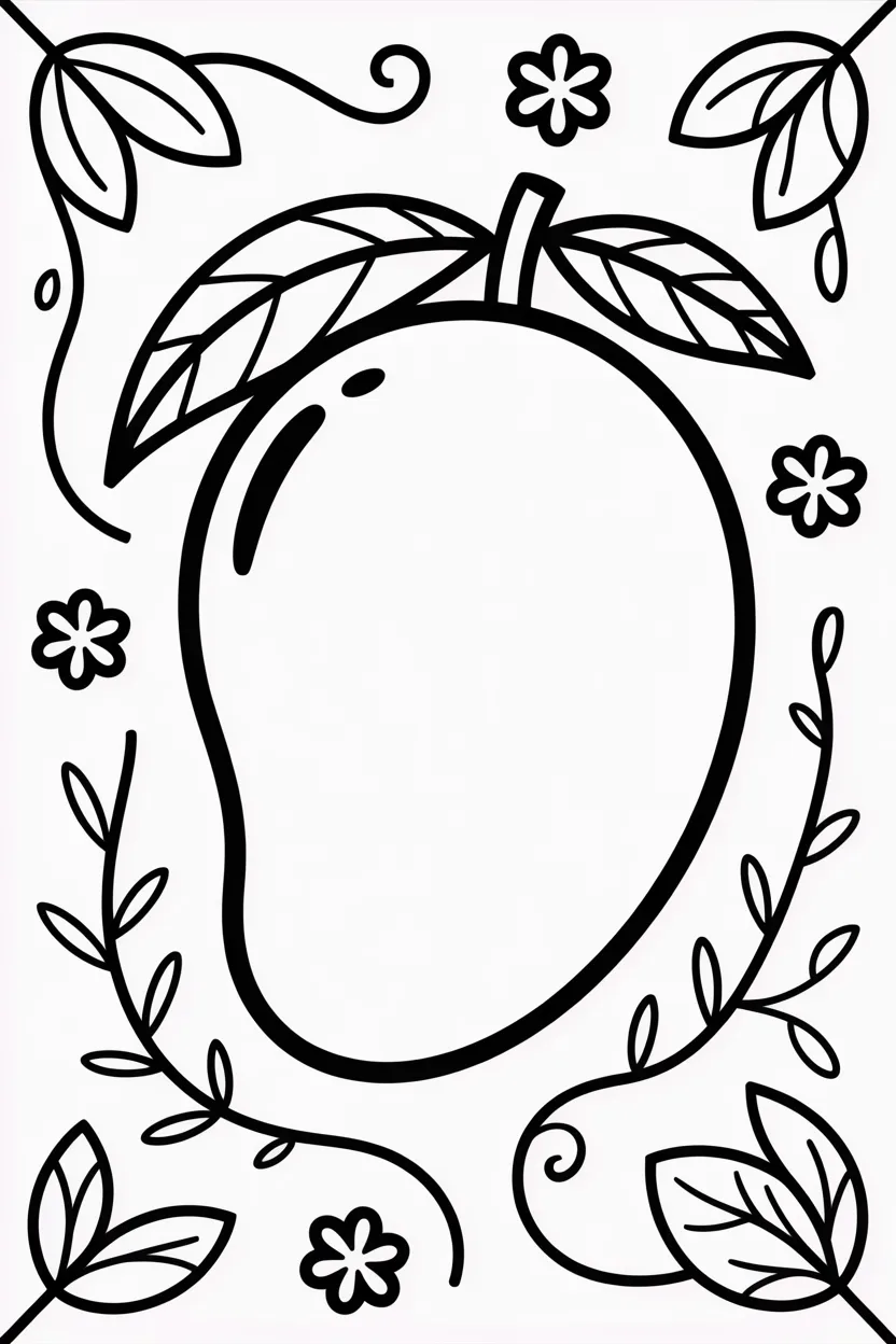 5 Mango coloring pages free printable