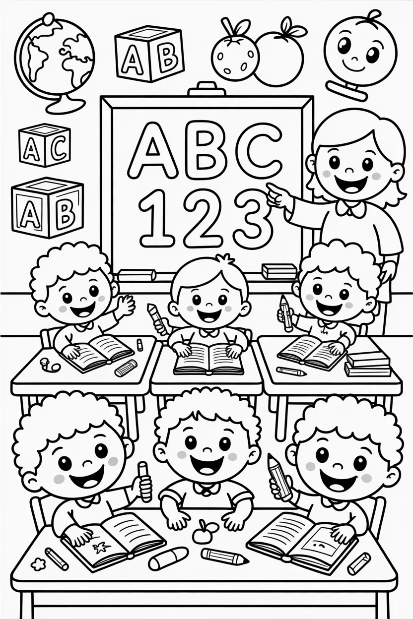 5 Kids activity coloring pages free printable
