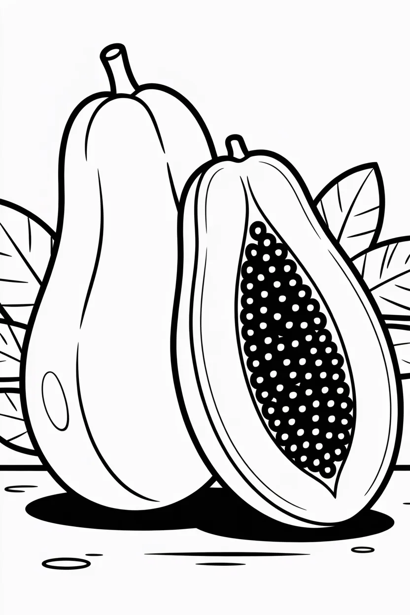 5 Papaya coloring pages free printable
