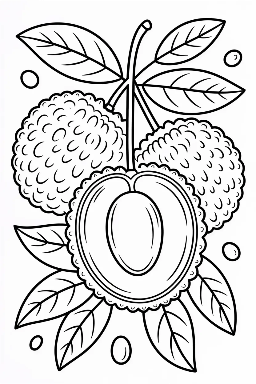 Lychee Coloring Page Free Printable