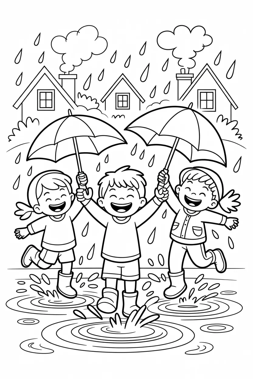 rainy day coloring pages free printable