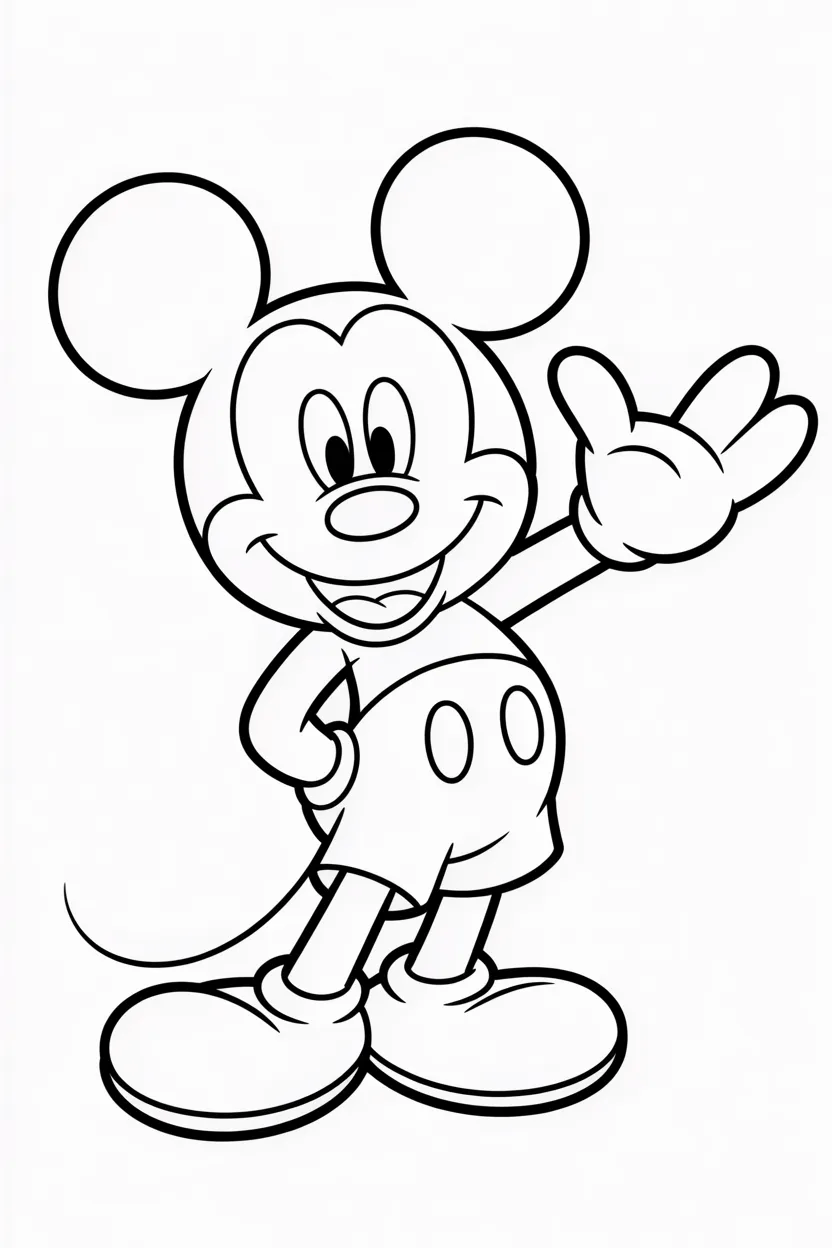 4 Mickey Mouse coloring pages free printable