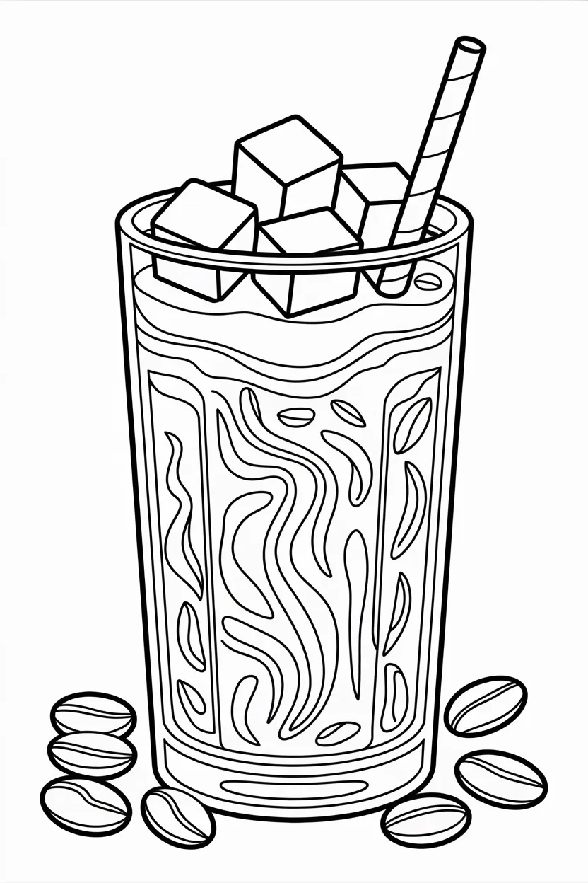 5 iced coffee coloring pages free printable 