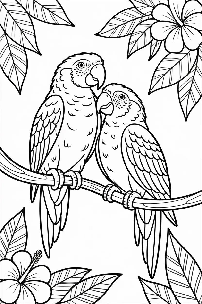 Parrots coloring pages free printable