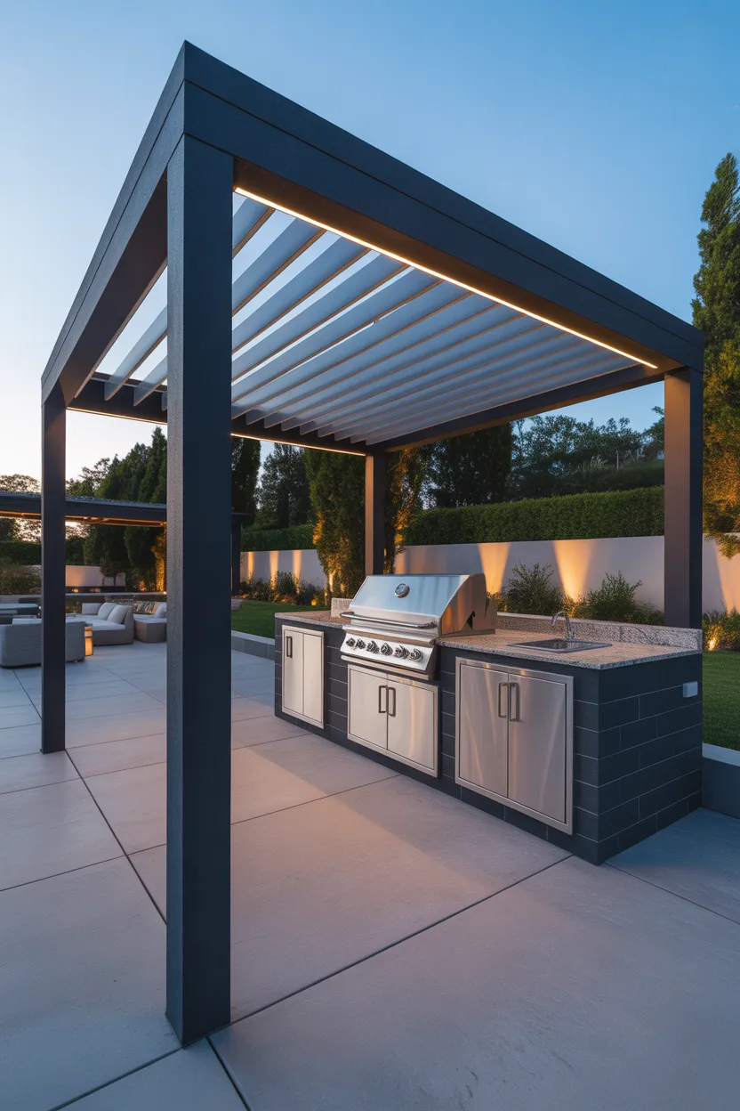 Outdoor BBQ Area With Roof Ideas