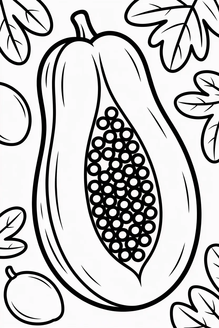 5 Papaya coloring pages free printable