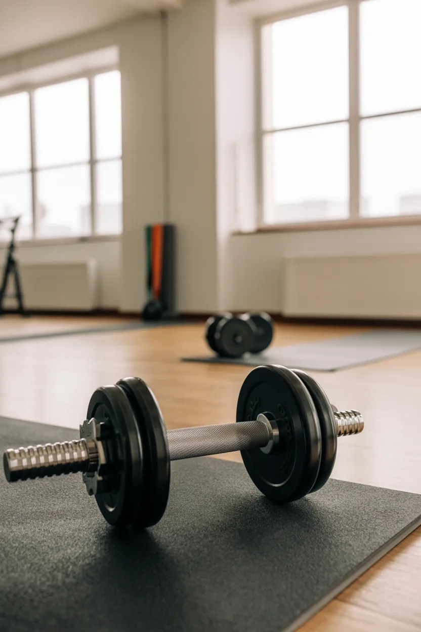 Adjustable Dumbbell in a Small Apartment