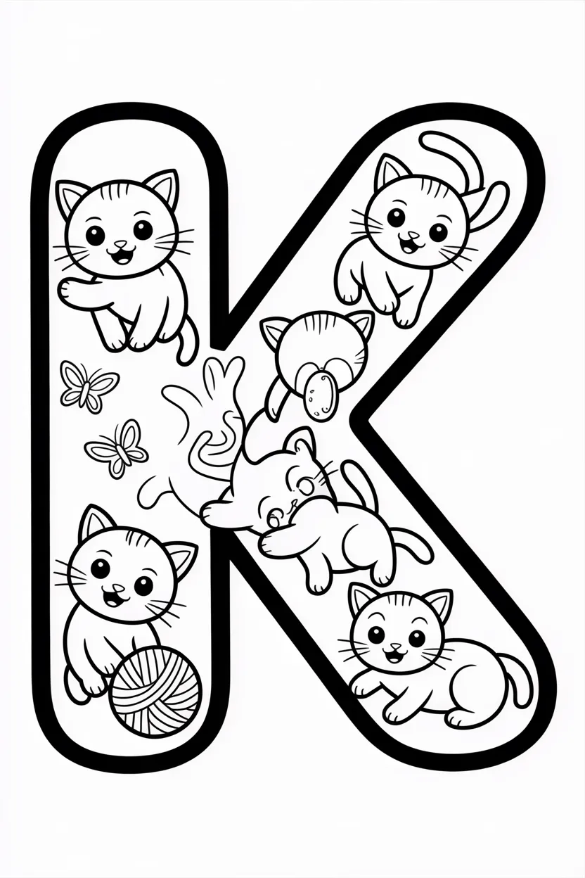 alphabet letter K coloring pages free printable