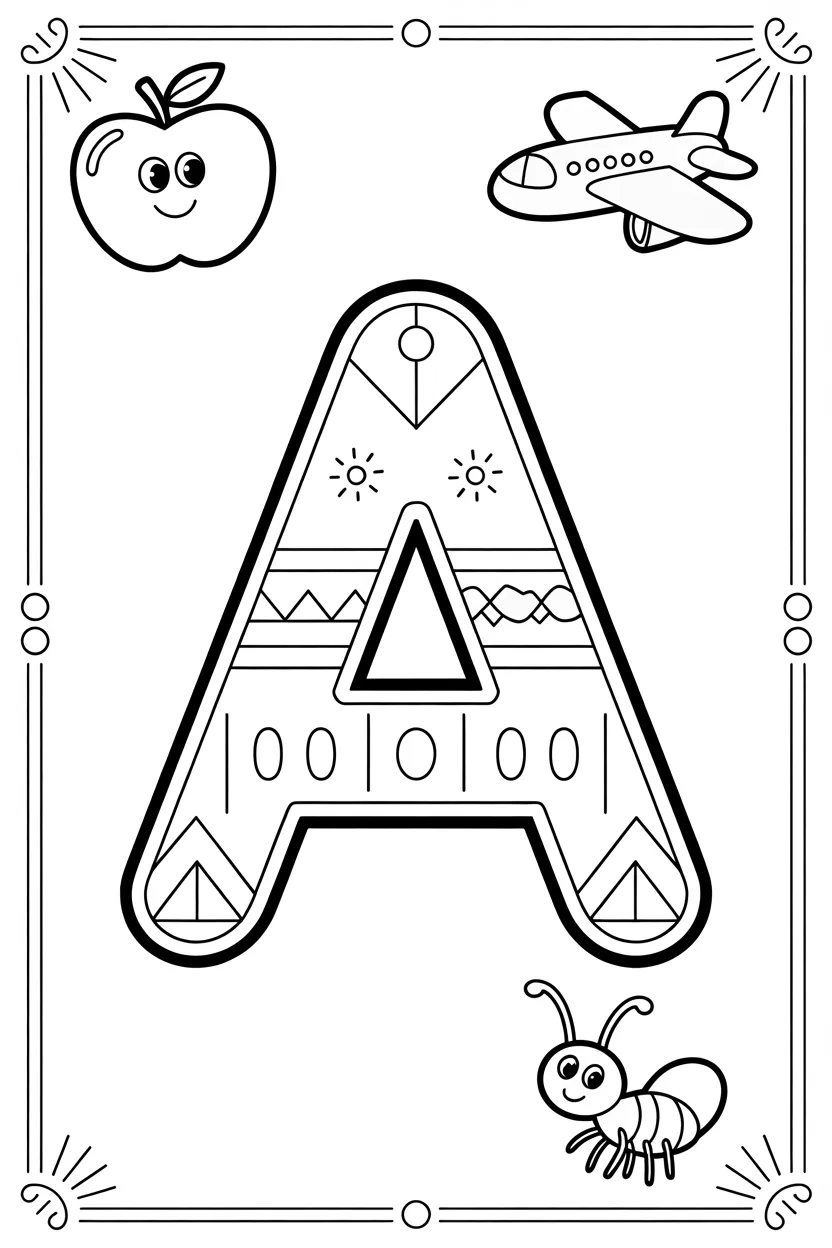 5 Letter A coloring pages free printable