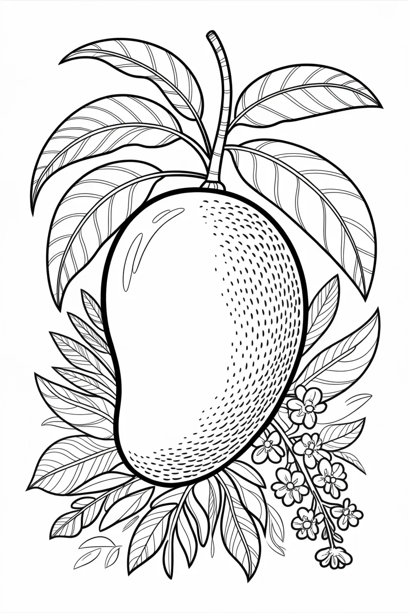 5 Mango coloring pages free printable